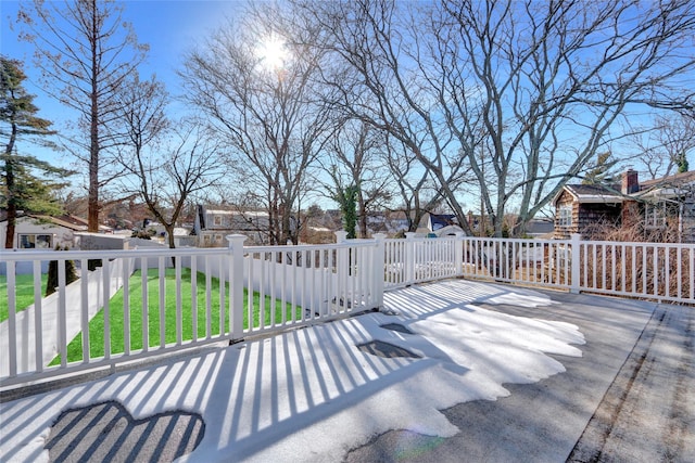 deck featuring a yard