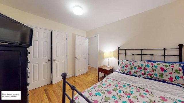 bedroom featuring light hardwood / wood-style flooring