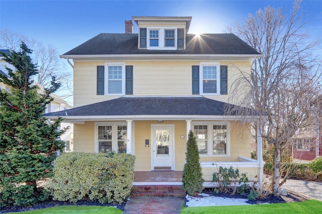 view of front of property with covered porch