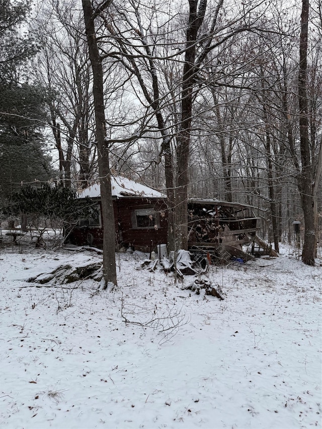 view of snowy yard