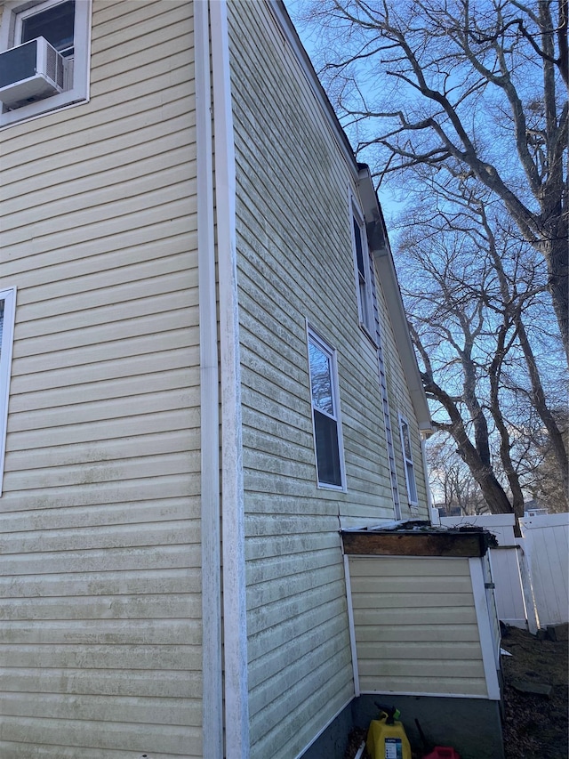 view of home's exterior featuring cooling unit