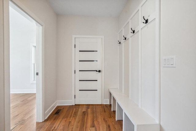 mudroom featuring light wood-type flooring