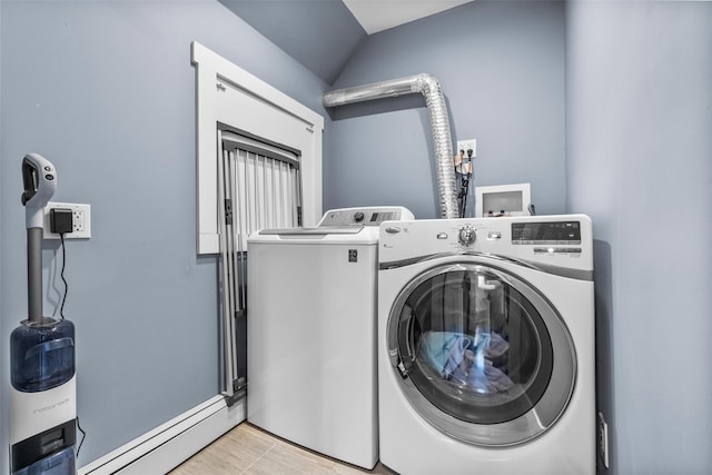 washroom with laundry area and washer and clothes dryer