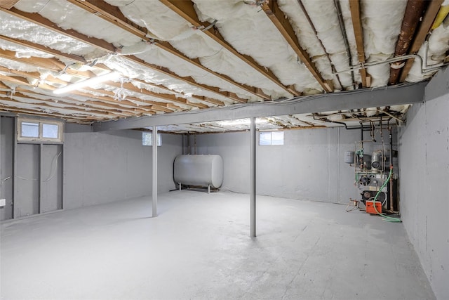 basement featuring plenty of natural light