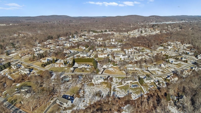 bird's eye view with a mountain view