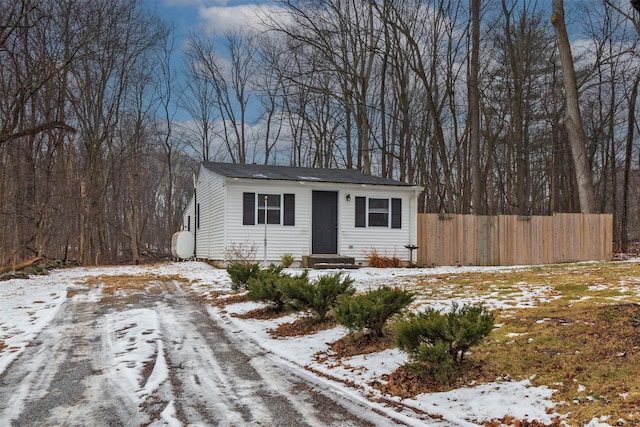 view of single story home