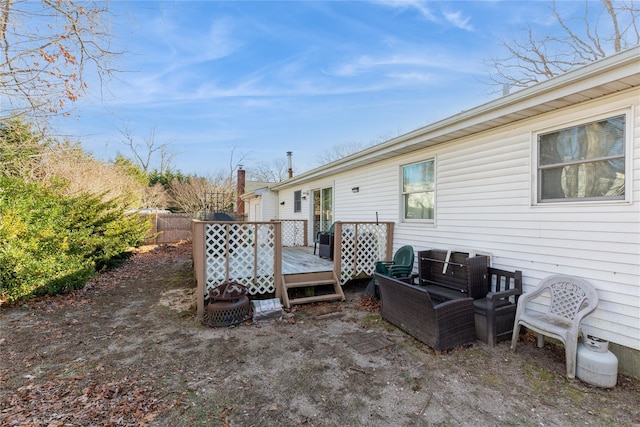 exterior space featuring a wooden deck