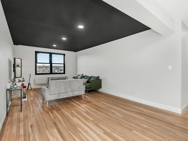 living room with light wood-type flooring