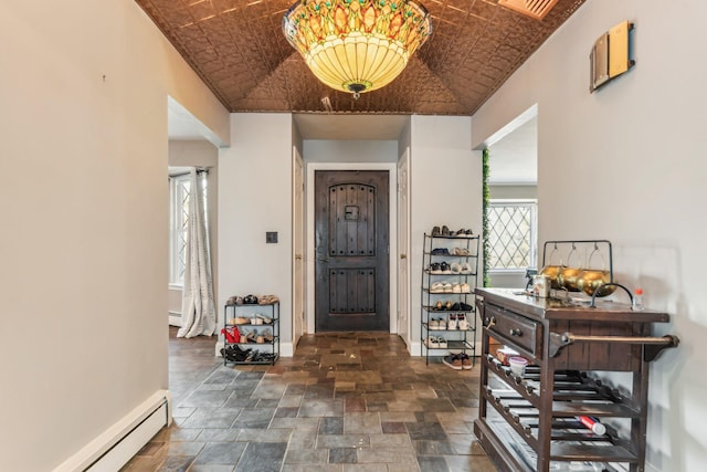 foyer with baseboard heating