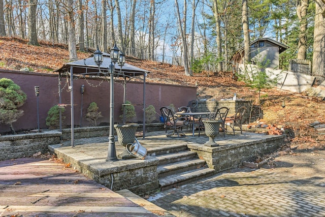 view of patio with a gazebo