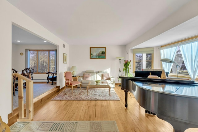 living room featuring light hardwood / wood-style flooring