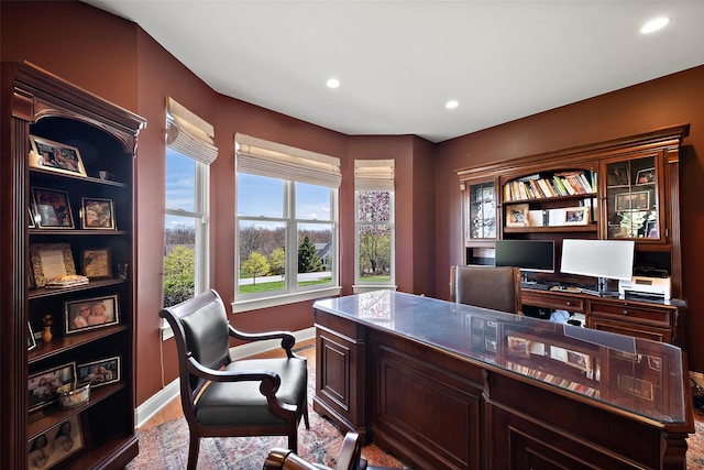 79 Victor Dr, Poughkeepsie, NY 12603 - office featuring recessed lighting, light wood-style flooring, and baseboards