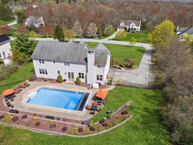 79 Victor Dr, Poughkeepsie, NY 12603 - view of swimming pool featuring fence, a patio area, a lawn, and a fenced in pool