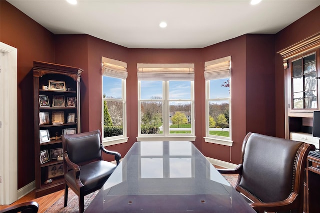 79 Victor Dr, Poughkeepsie, NY 12603 - office space with baseboards, wood finished floors, and recessed lighting