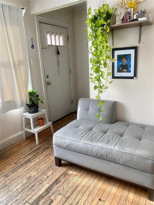 living room with hardwood / wood-style floors