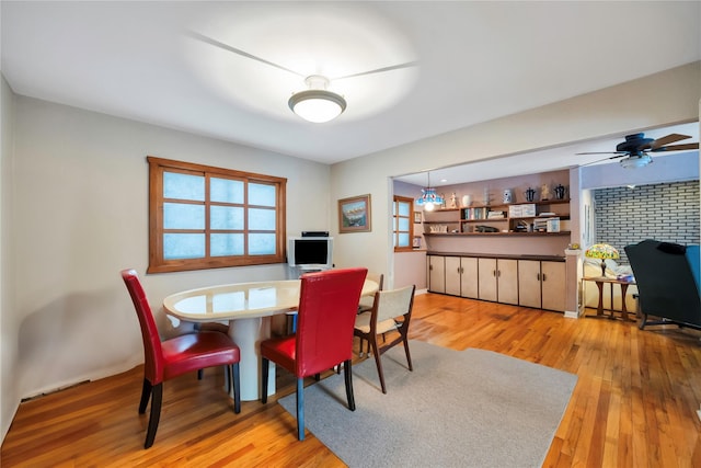 dining room featuring light wood-type flooring