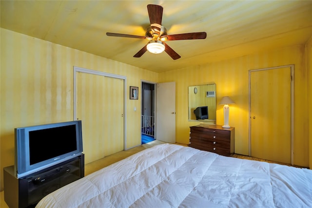 bedroom featuring ceiling fan