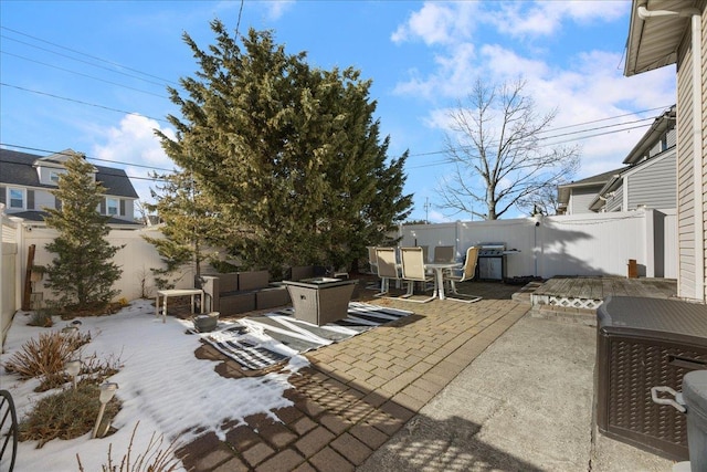 view of patio / terrace featuring area for grilling and an outdoor hangout area