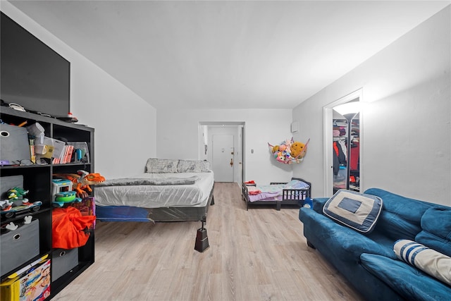 bedroom with light hardwood / wood-style floors