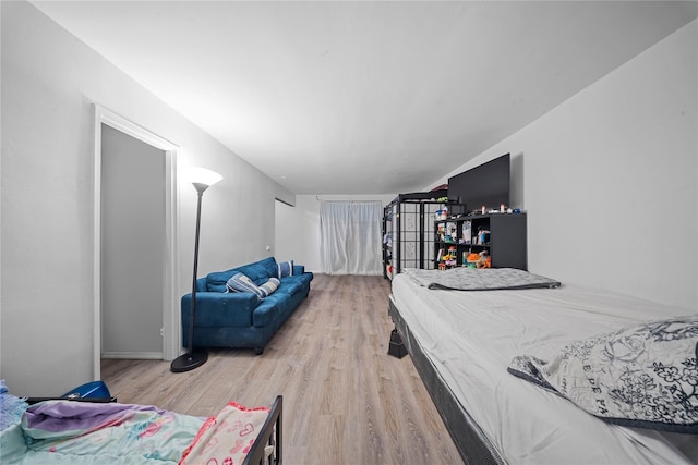 bedroom featuring light hardwood / wood-style flooring