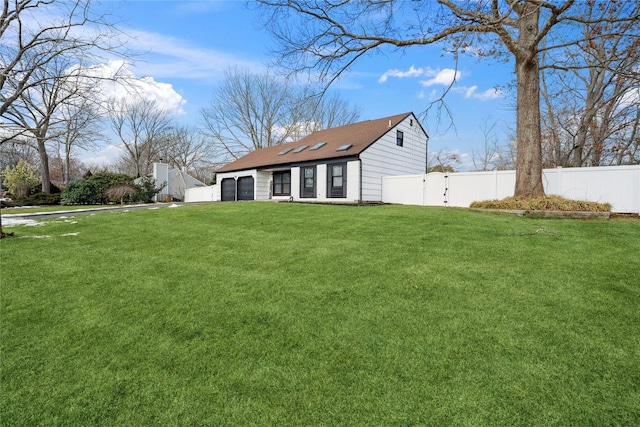 exterior space with a garage