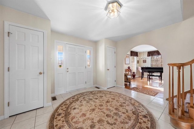 view of tiled entrance foyer