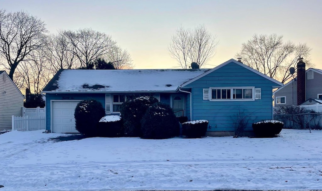 view of single story home