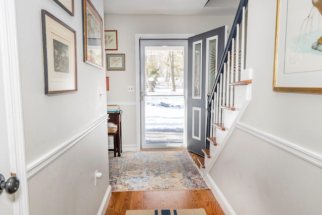 foyer featuring hardwood / wood-style flooring