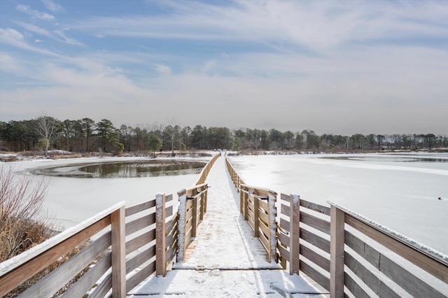 view of dock area