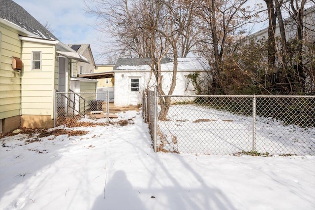 view of snowy yard