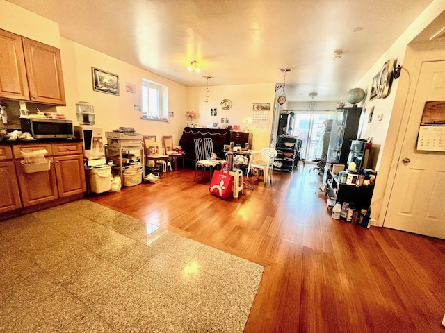 miscellaneous room with dark wood-type flooring and plenty of natural light