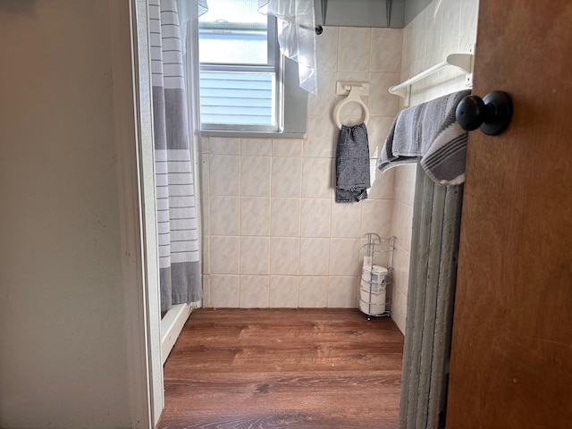 bathroom with wood finished floors