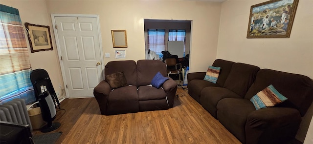 living area featuring wood finished floors