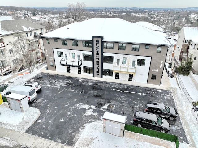 view of snowy aerial view