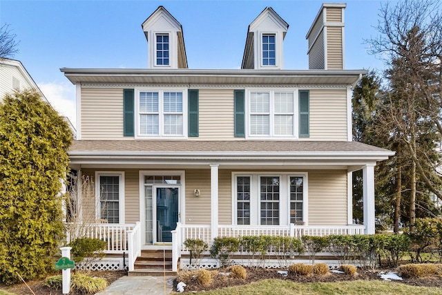 view of front of property featuring a porch