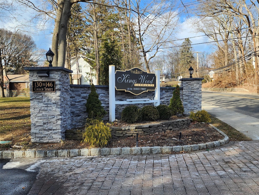 view of community sign