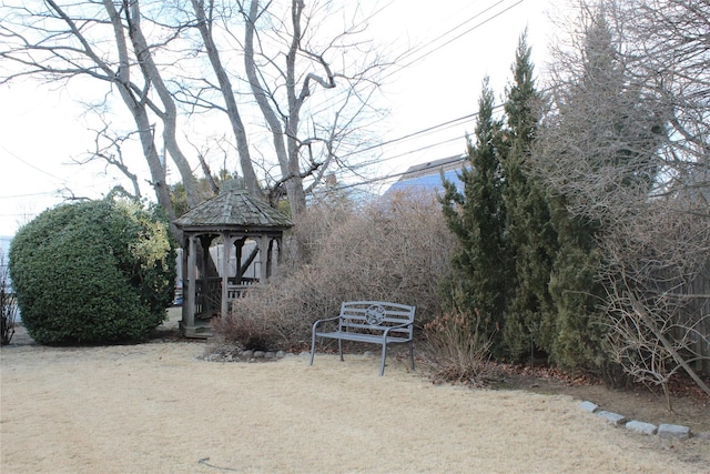 view of yard with a gazebo