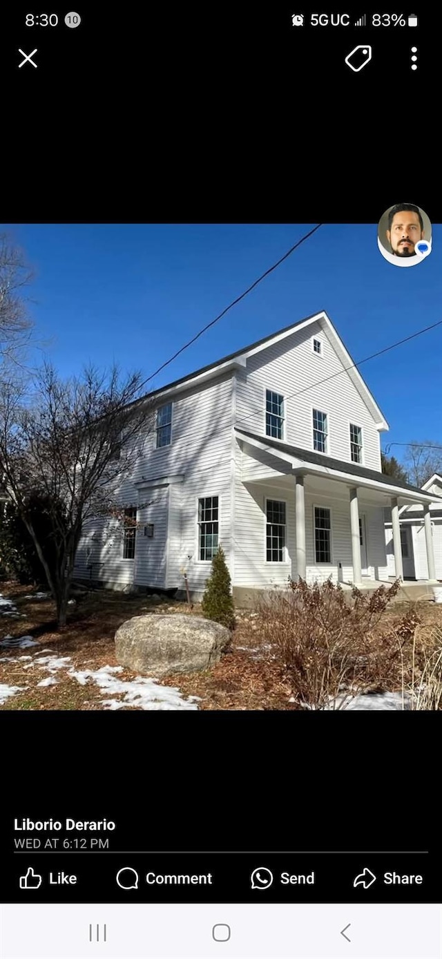 view of front facade with covered porch