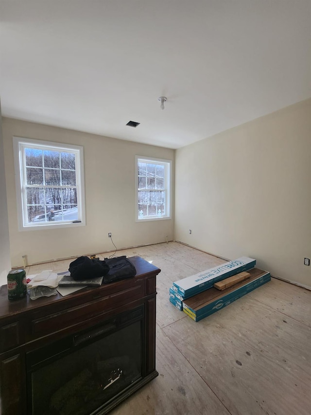 bedroom with visible vents