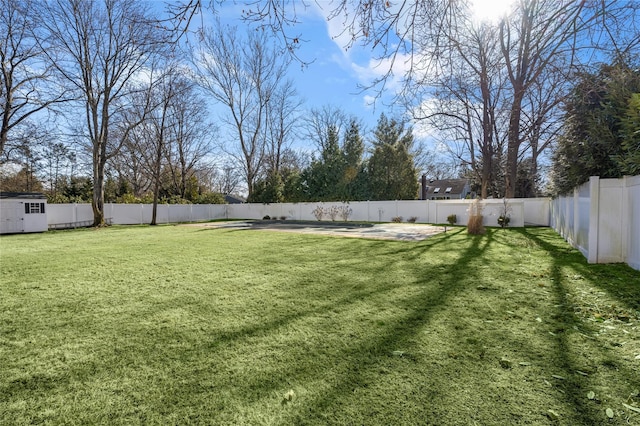 view of yard with a patio area