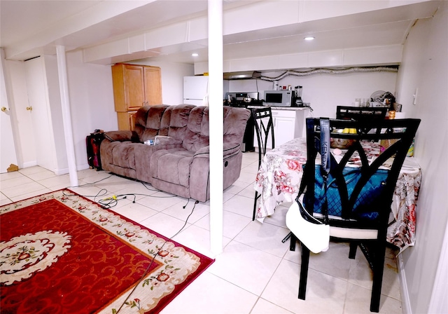 view of tiled living room