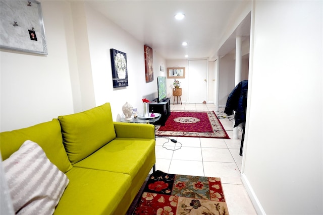 view of tiled living room