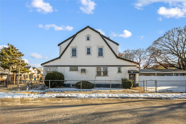 view of snowy exterior