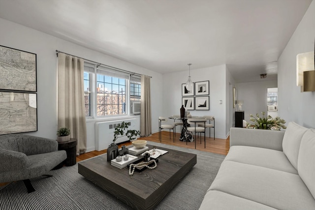 living room featuring wood-type flooring