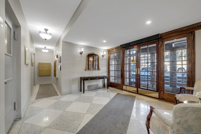 corridor with french doors