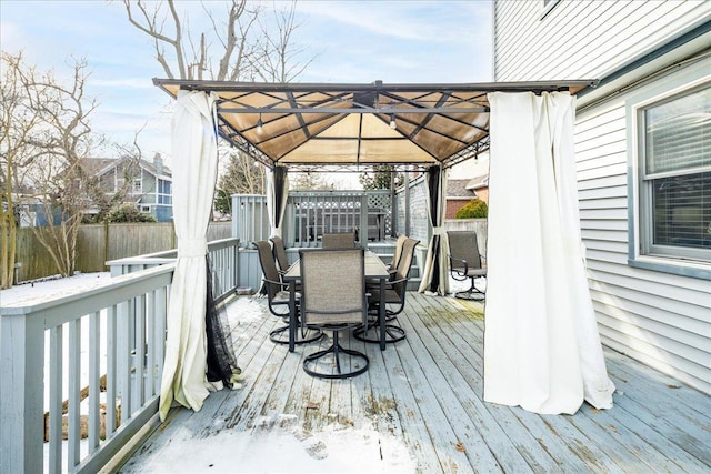 wooden deck with a gazebo