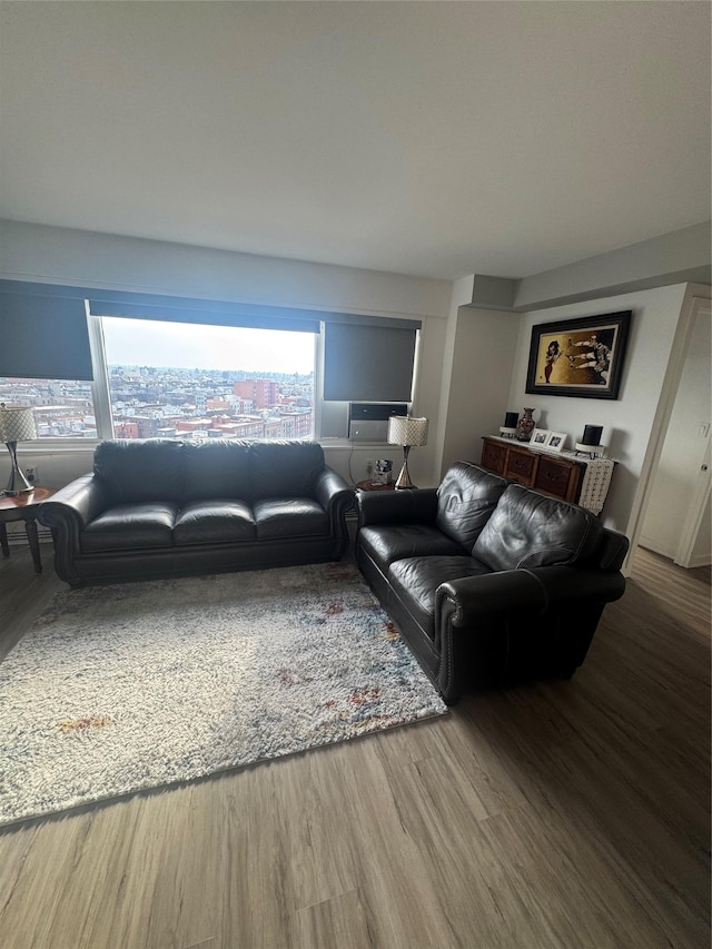 living room featuring hardwood / wood-style floors