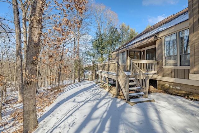 exterior space featuring a deck