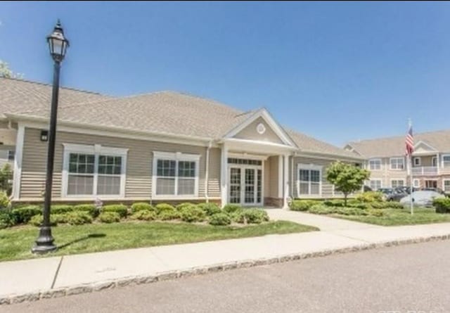 single story home with french doors