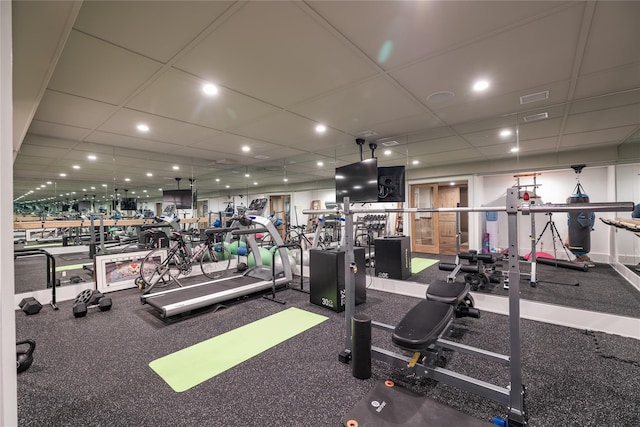 1750 Laurel Lake Dr, Mattituck, NY 11952 - workout area with a paneled ceiling